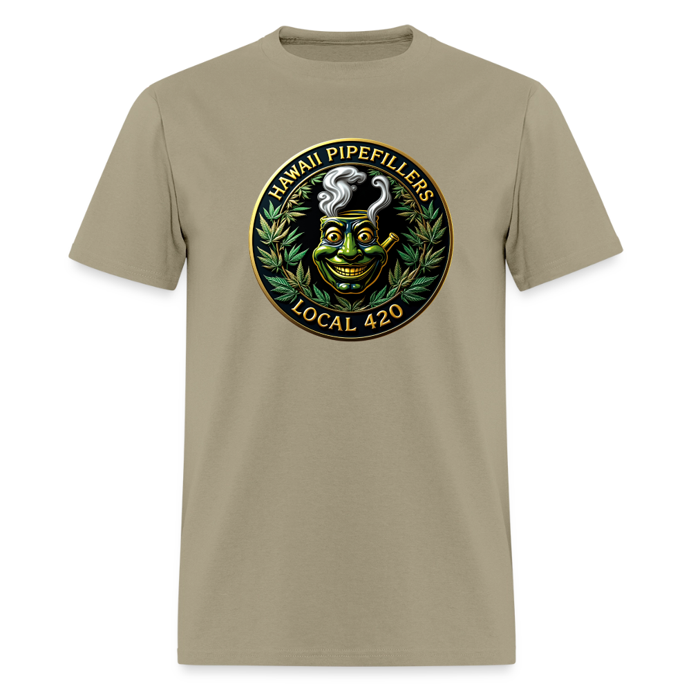 HAWAII PIPEFILLERS LOCAL 420 F/B DESIGN  Men's T-Shirt - khaki