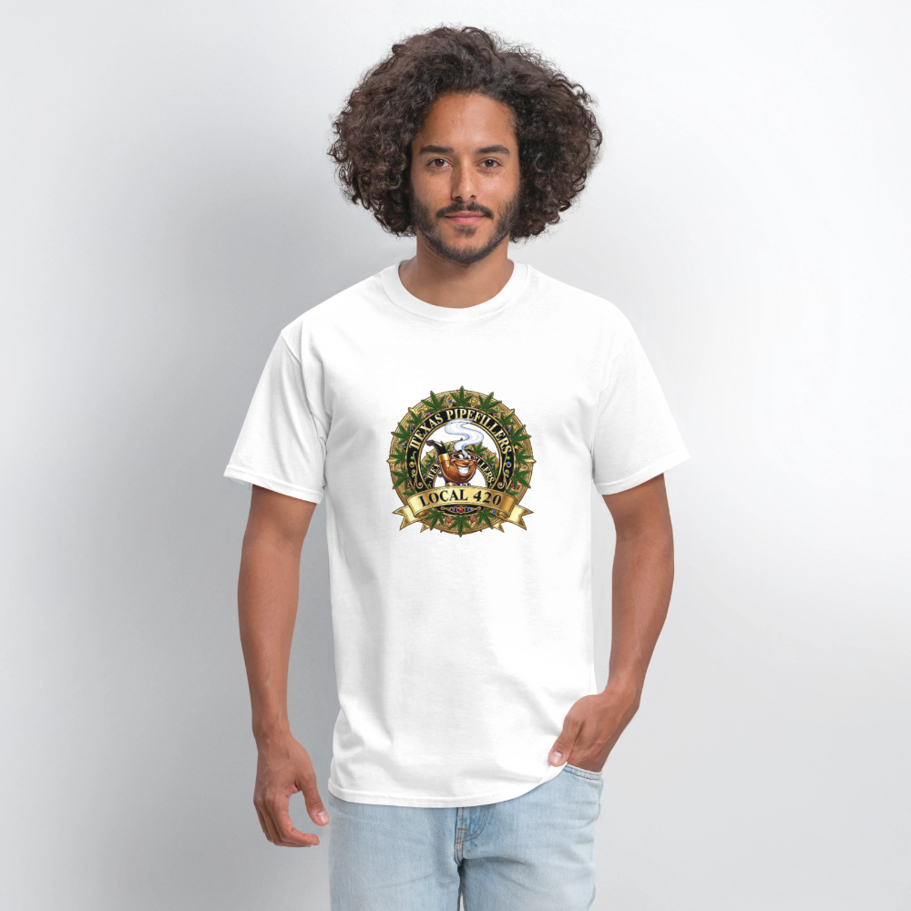 TEXAS PIPEFILLERS LOCAL 420 F/B DESIGN Men's T-Shirt - white