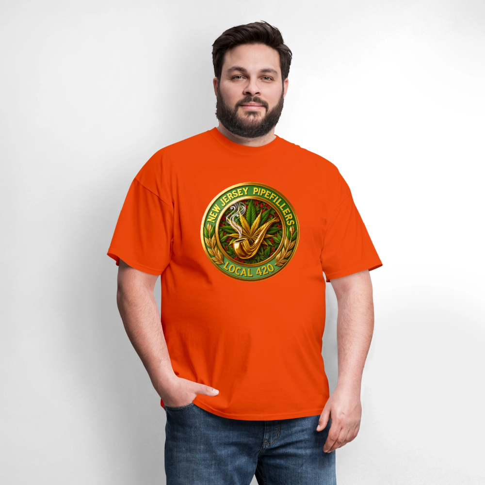 NEW JERSEY PIPEFILLERS LOCAL 420 F/B DESIGN Men's T-Shirt - orange
