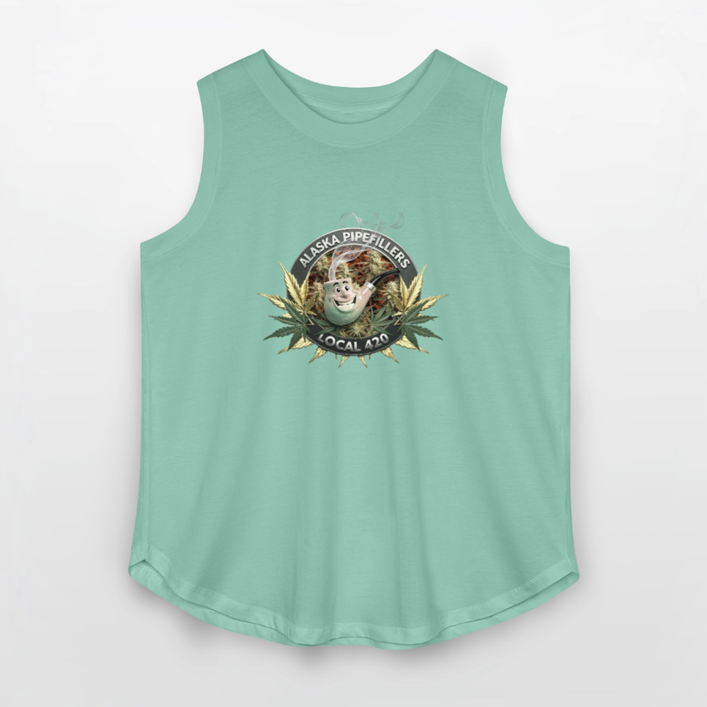 ALASKA  PIPEFILLERS LOCAL 420 F/B DESIGN Women's Curvy Relaxed Tank Top - saltwater