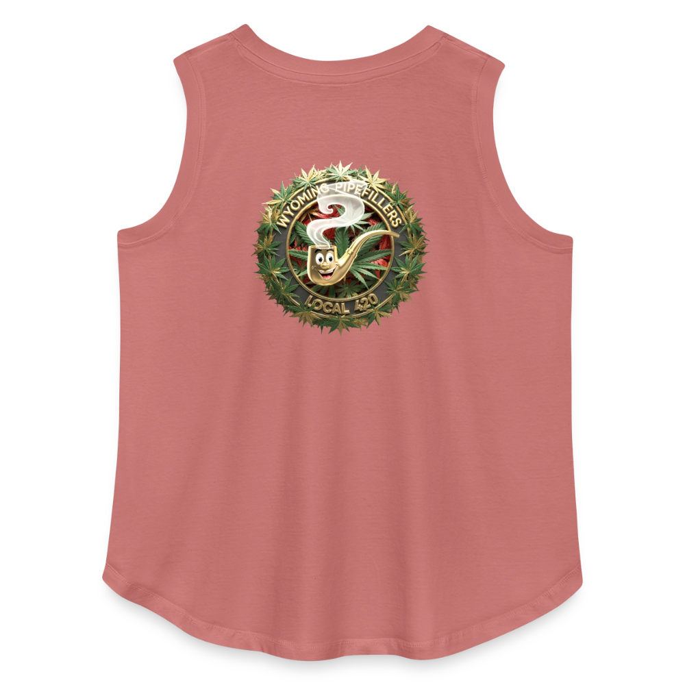 WYOMING PIPEFILLERS LOCAL 420 F/B DESIGN Women's Curvy Relaxed Tank Top - mauve