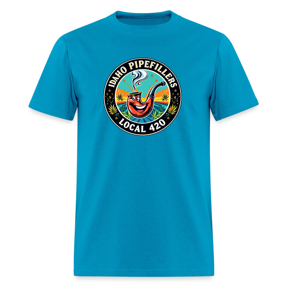 IDAHO PIPEFILLERS LOCAL 420 F/B DESIGN Men's T-Shirt - turquoise