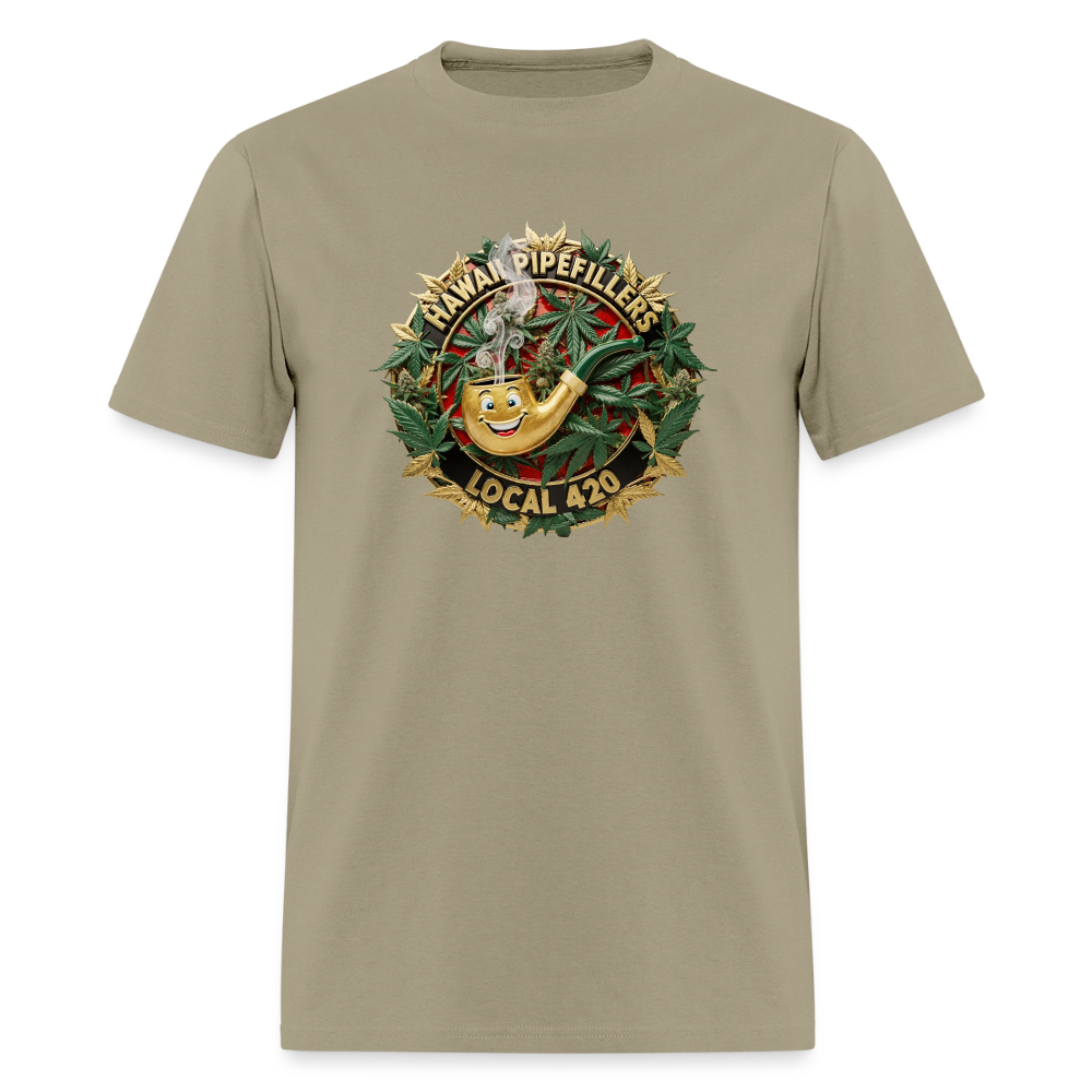 HAWAII PIPEFILLERS LOCAL 420 F/B DESIGN Men's T-Shirt - khaki