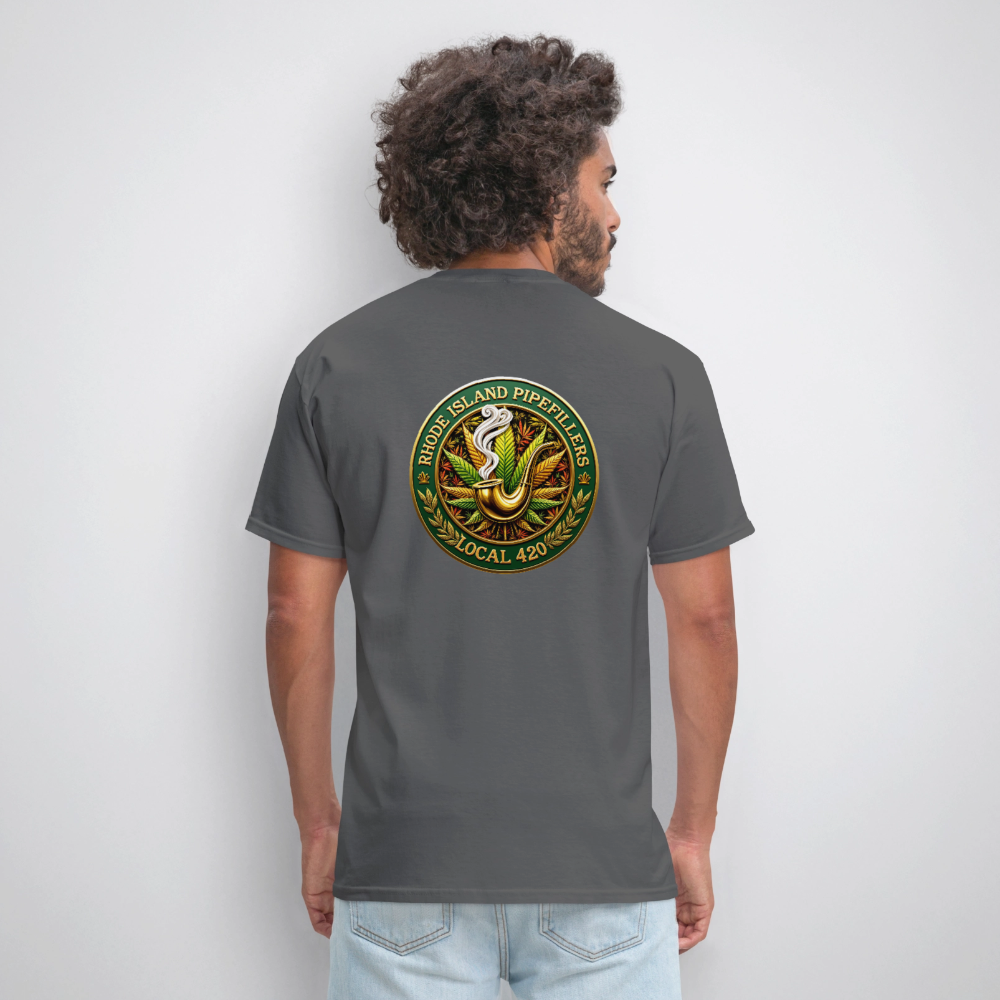 RHODE ISLAND PIPEFILLERS LOCAL 420 F/B DESIGNS Men's T-Shirt - charcoal