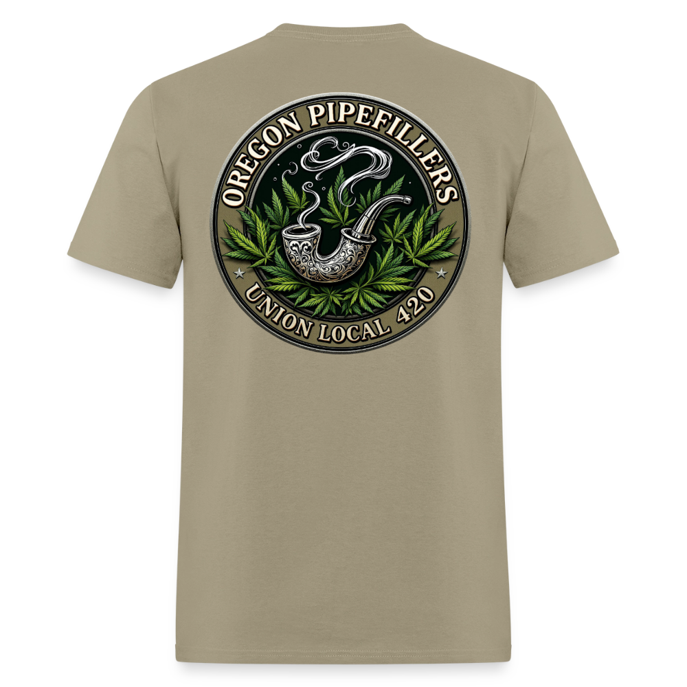 OREGON PIPEFILLERS LOCAL 420 2 EMBLEM Men's T-Shirt - khaki