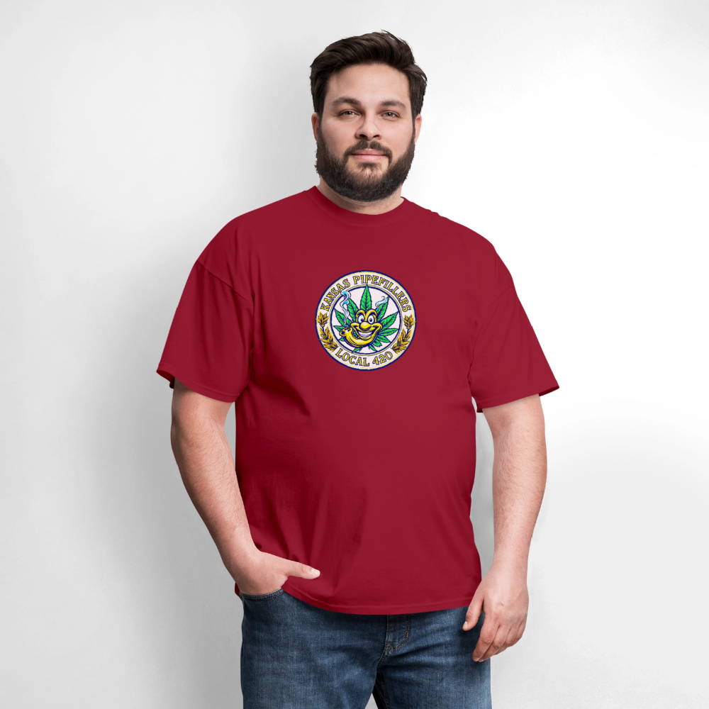 KANSAS PIPEFILLERS LOCAL 420 F/B DESIGNS Men's T-Shirt - true red