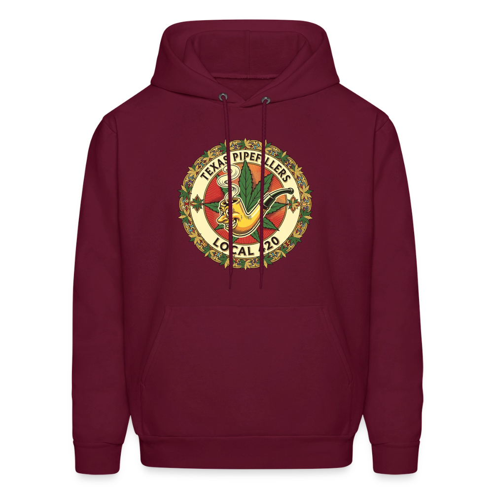 TEXAS PIPEFILLERS LOCAL 420 Men's Hoodie - burgundy