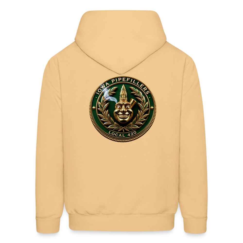 IOWA PIPEFILLERS LOCAL 420 F/B DESIGN Men's Hoodie - light gold 