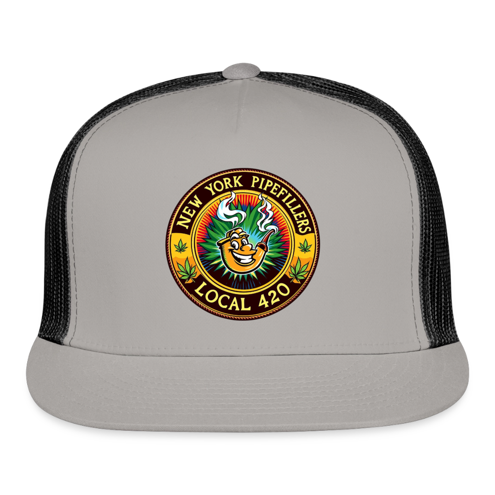 NEW YORK PIPEFILLERS LOCAL 420 Trucker Hat - gray/black