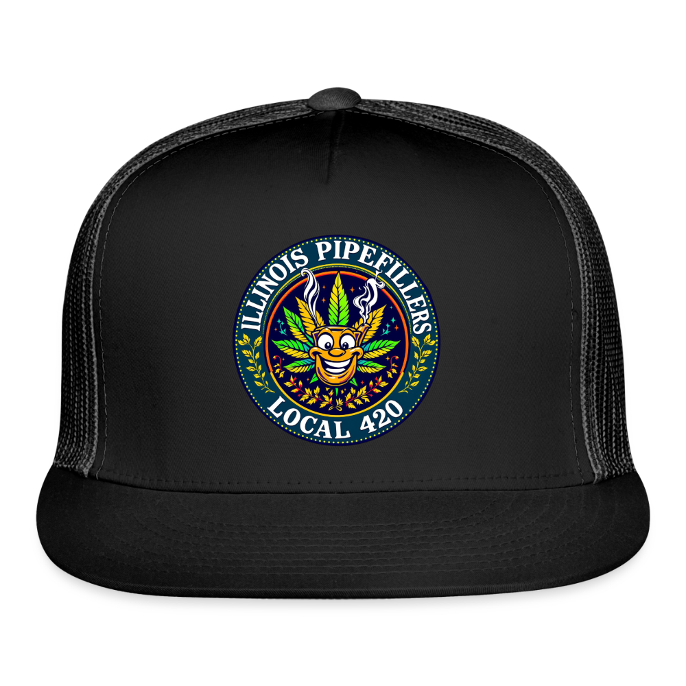 ILLINOIS PIPEFILLERS LOCAL 420 Trucker Hat - black/black