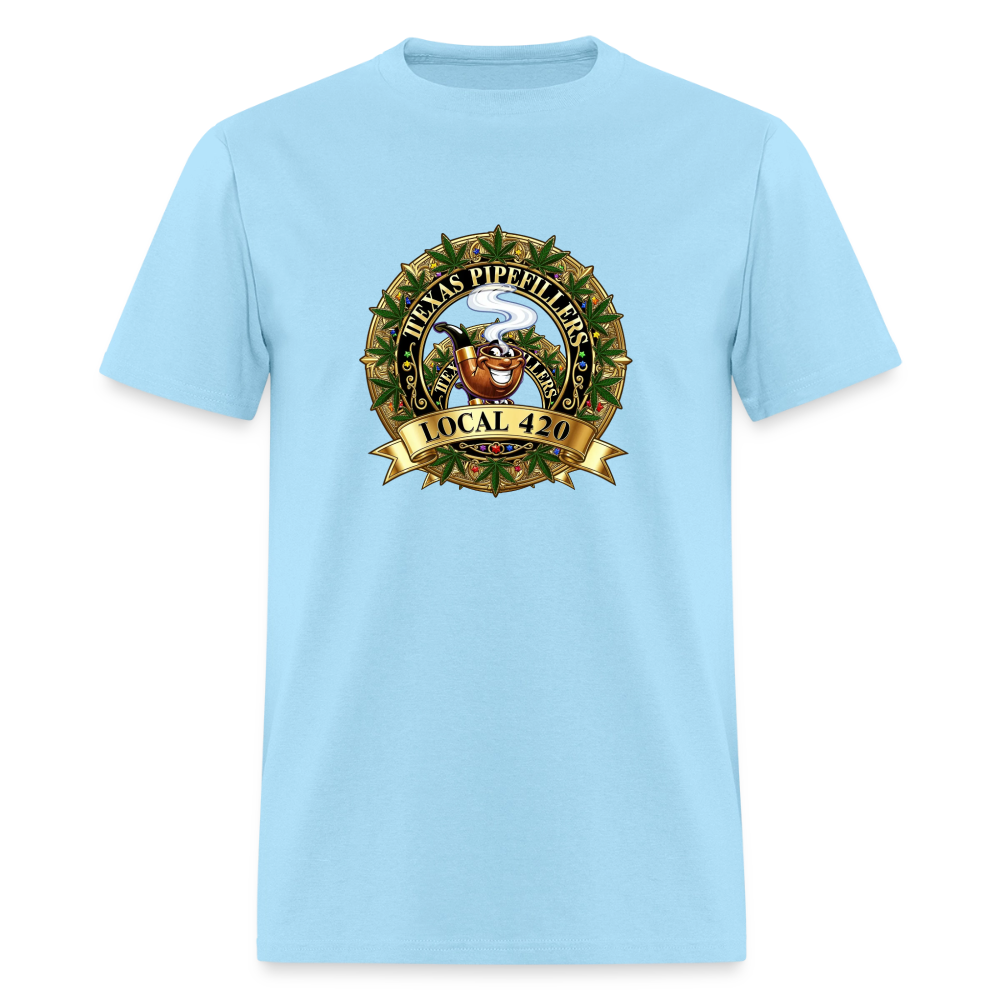 TEXAS PIPEFILLERS LOCAL 420 F/B DESIGN Men's T-Shirt - powder blue