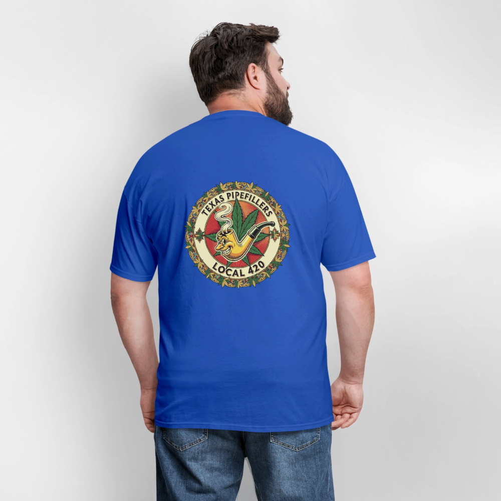 TEXAS PIPEFILLERS LOCAL 420 F/B DESIGN Men's T-Shirt - royal blue