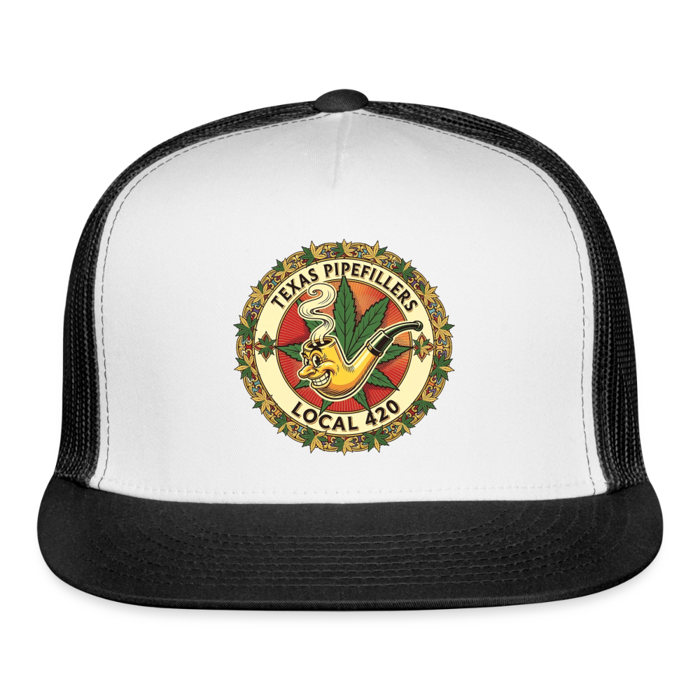 TEXAS PIPEFILLERS LOCAL 420 Trucker Hat - white/black