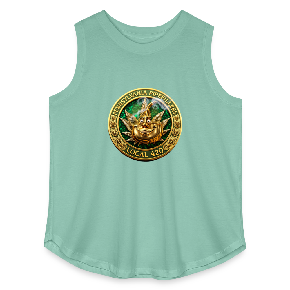 PENNSYLVANIA  PIPEFILLERS LOCAL 420 Women's Curvy Relaxed Tank Top - saltwater