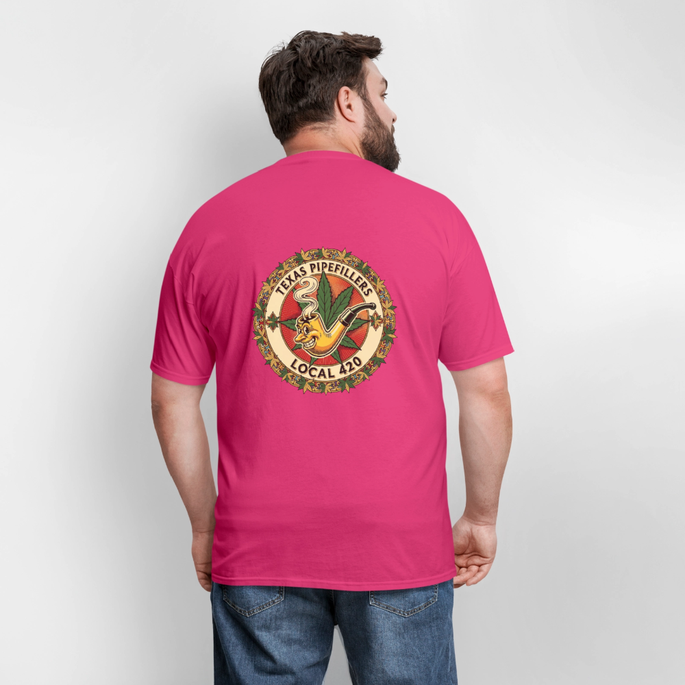 TEXAS PIPEFILLERS LOCAL 420 F/B DESIGN Men's T-Shirt - fuchsia