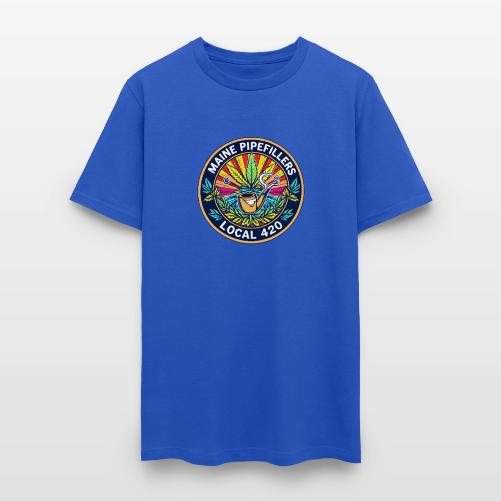 MAINE PIPEFILLERS LOCAL 420 2 EMBLEM Men's T-Shirt - royal blue
