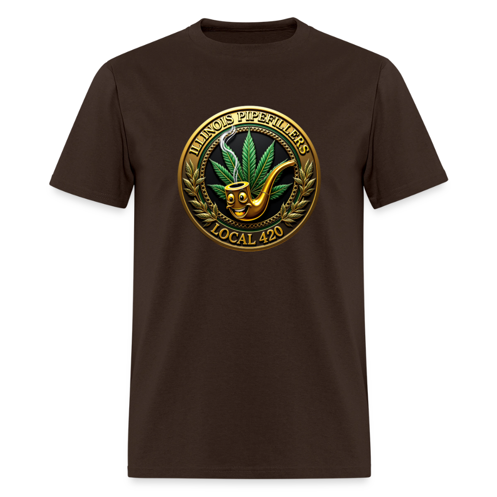 ILLINOIS PIPEFILLERS LOCAL 420 Men's T-Shirt | - brown