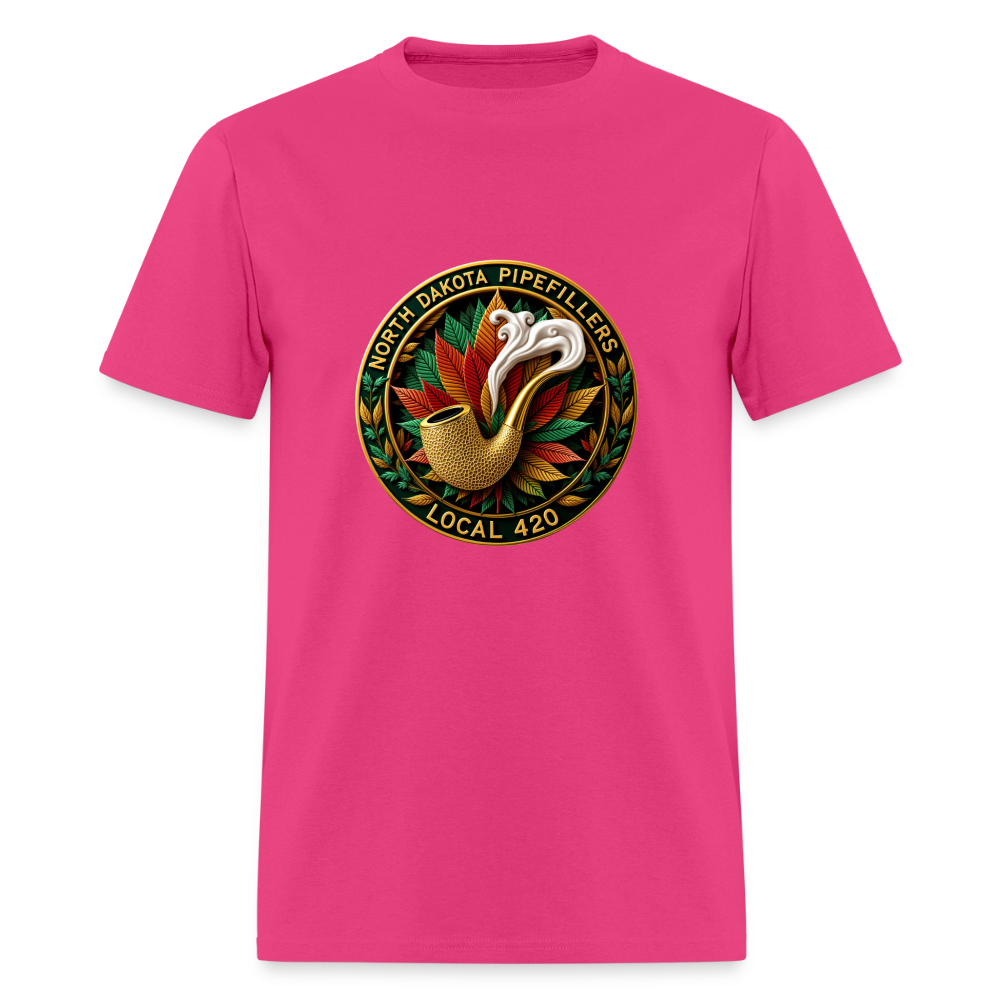 NORTH DAKOTA PIPEFILLERS LOCAL 420 F/B DESIGNS Men's T-Shirt - fuchsia