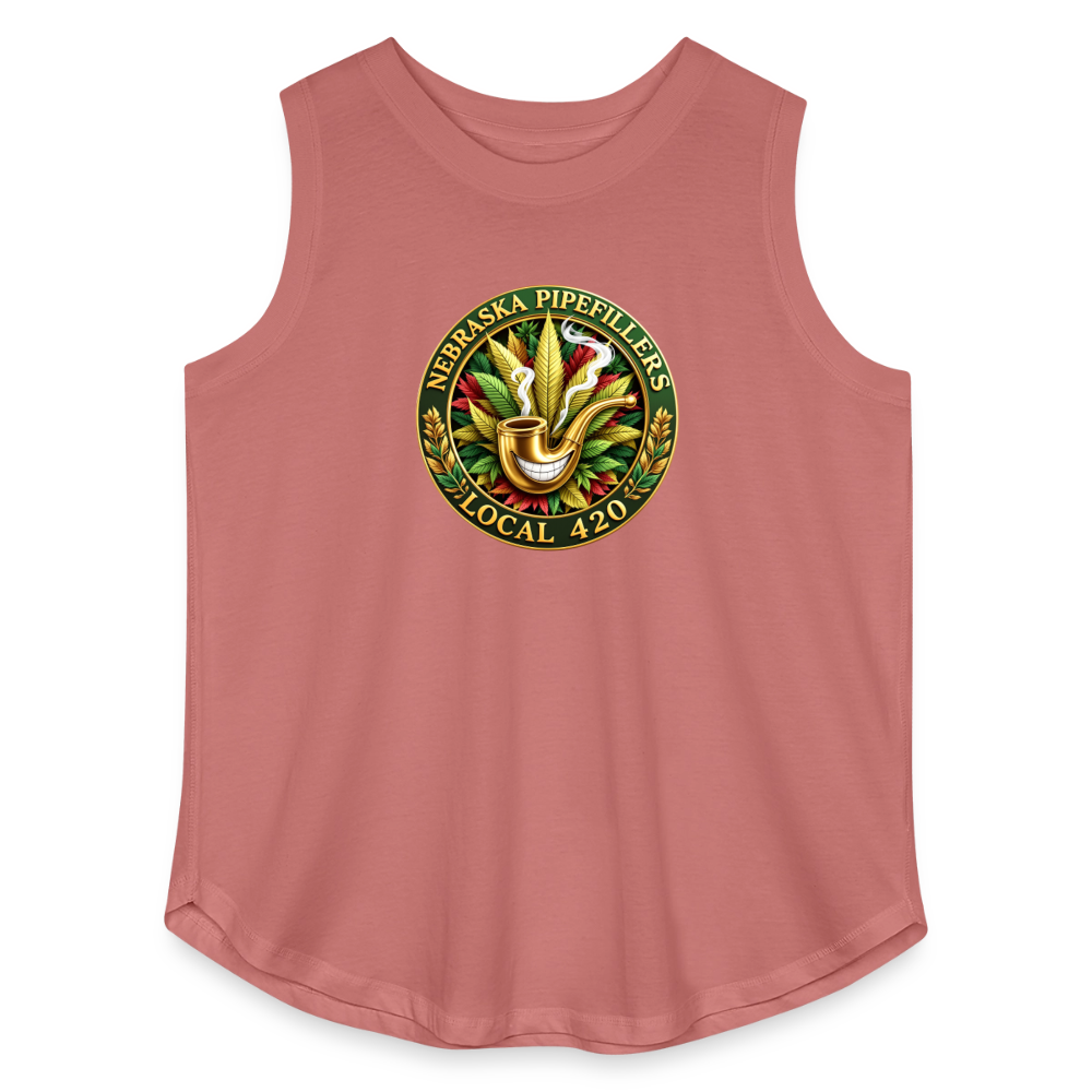 NEBRASKA PIPEFILLERS LOCAL 420 F/B DESIGNS Women's Curvy Relaxed Tank Top - mauve