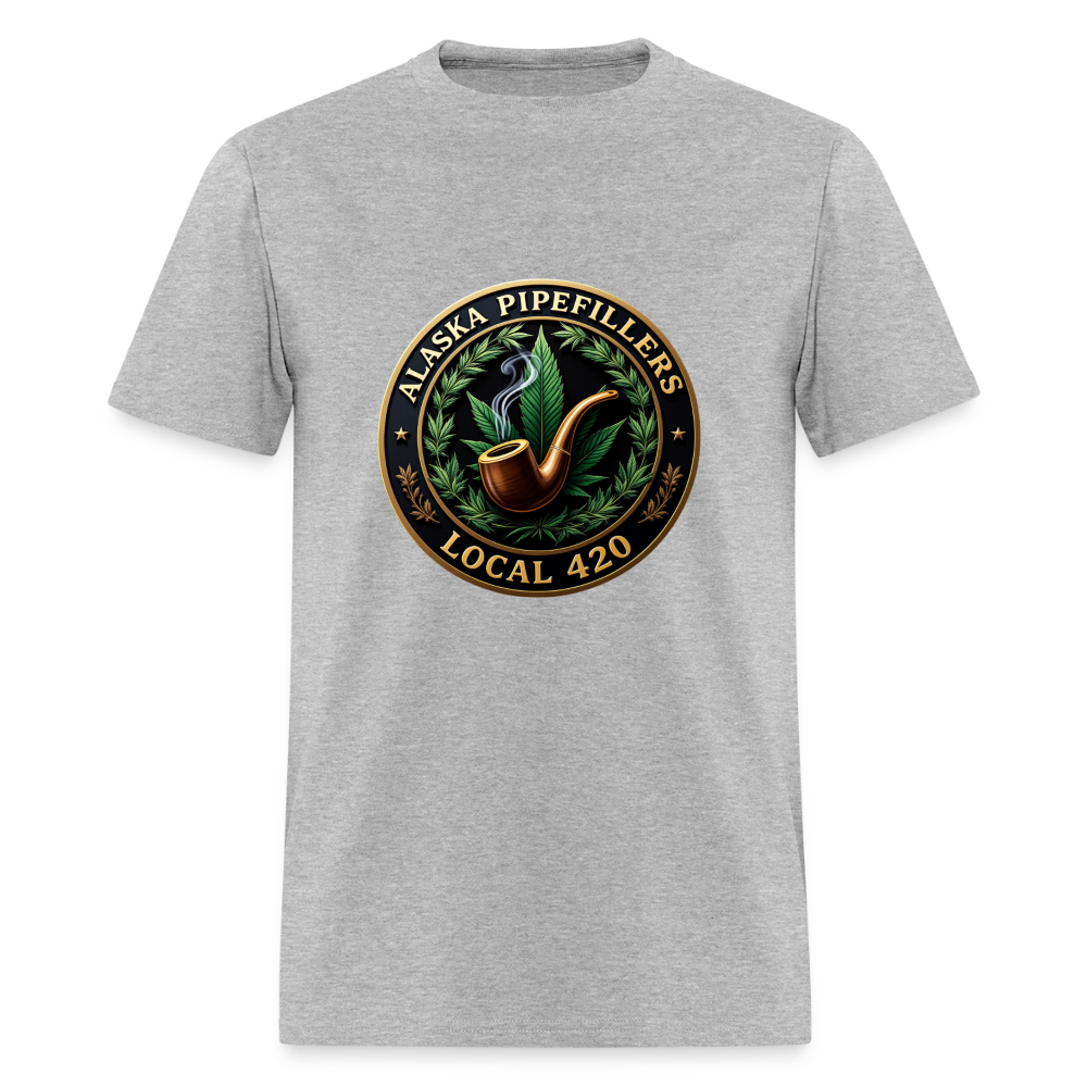 ALASKA PIPEFILLERS LOCAL 420 F/B DESIGN Men's T-Shirt - heather gray