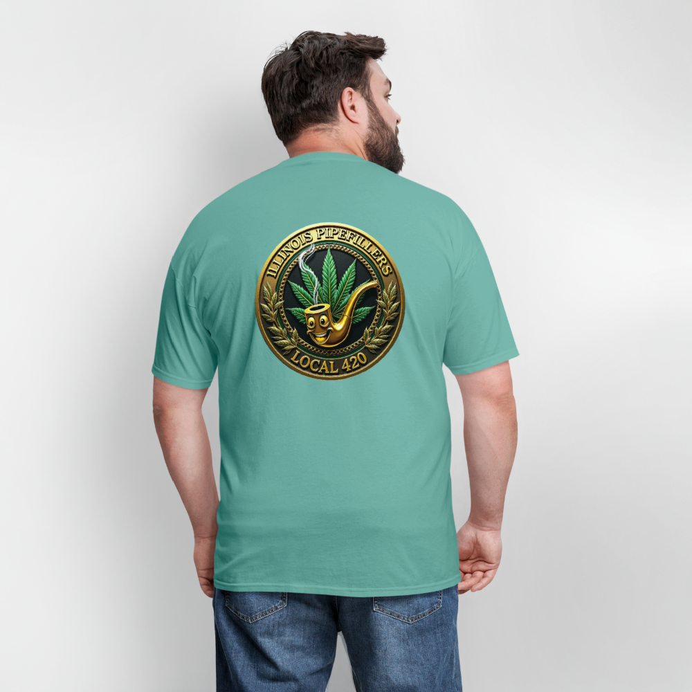 ILLINOIS PIPEFILLERS LOCAL 420 F/B DESIGN Men's T-Shirt - aquatic