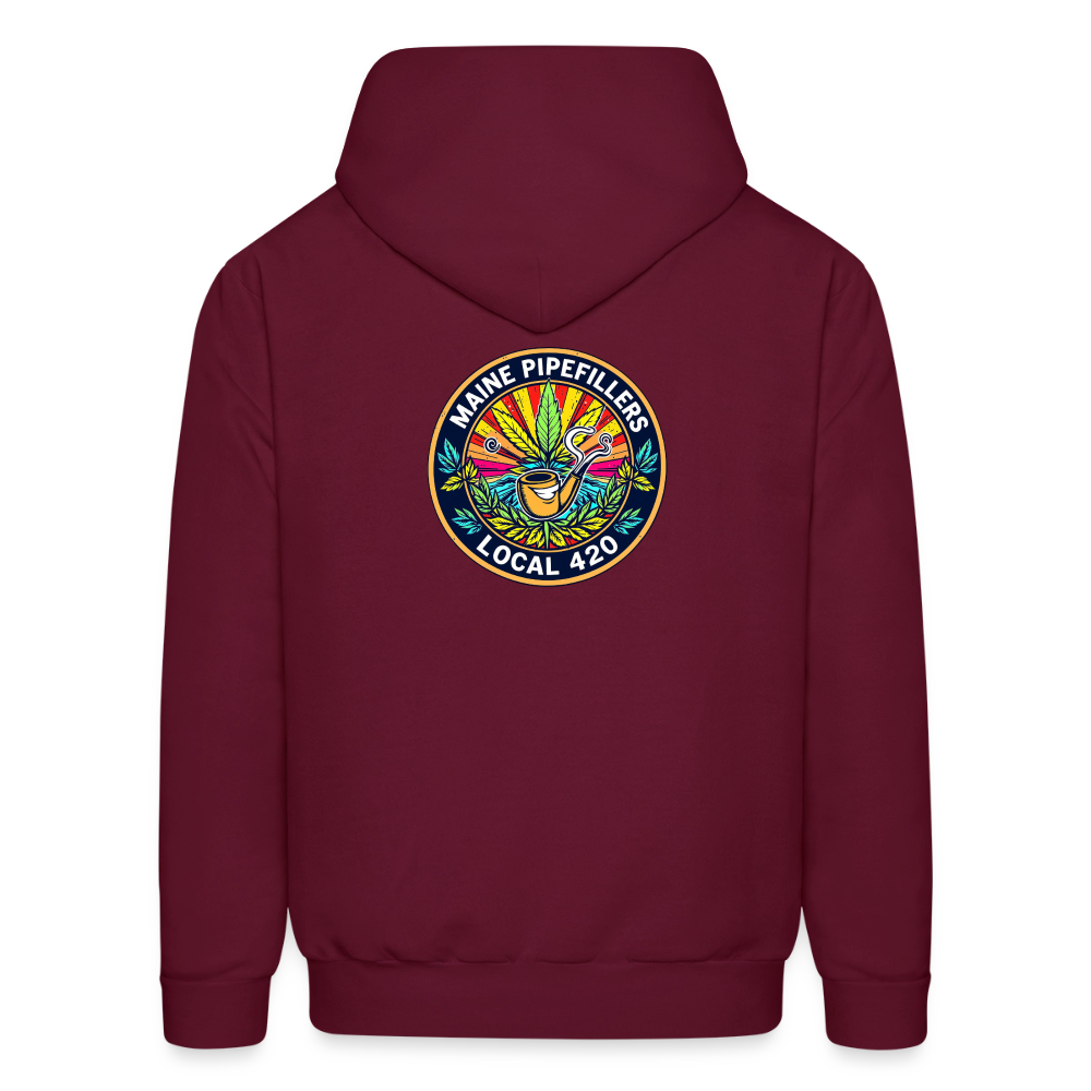 MAINE PIPEFILLERS LOCAL 420 2 EMBLEM Men's Hoodie - burgundy
