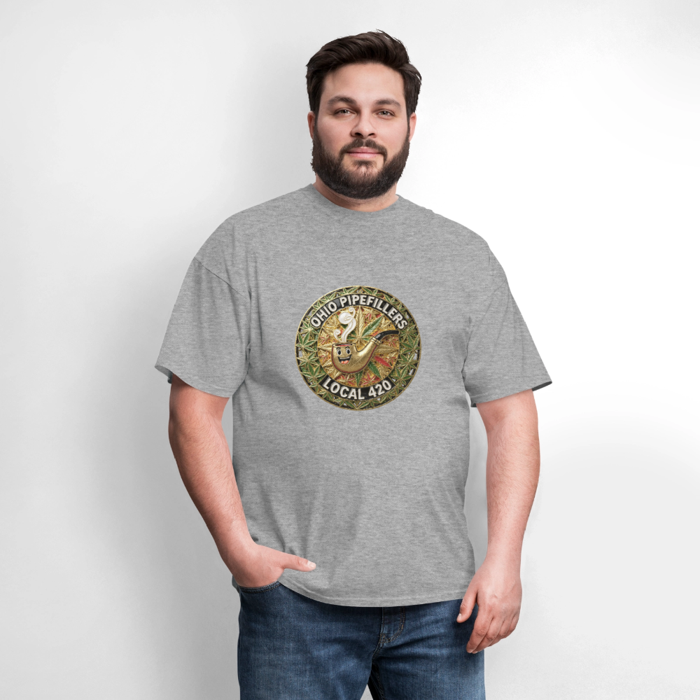 OHIO PIPEFILLERS LOCAL 420  F/B DESIGNS Men's T-Shirt - heather gray