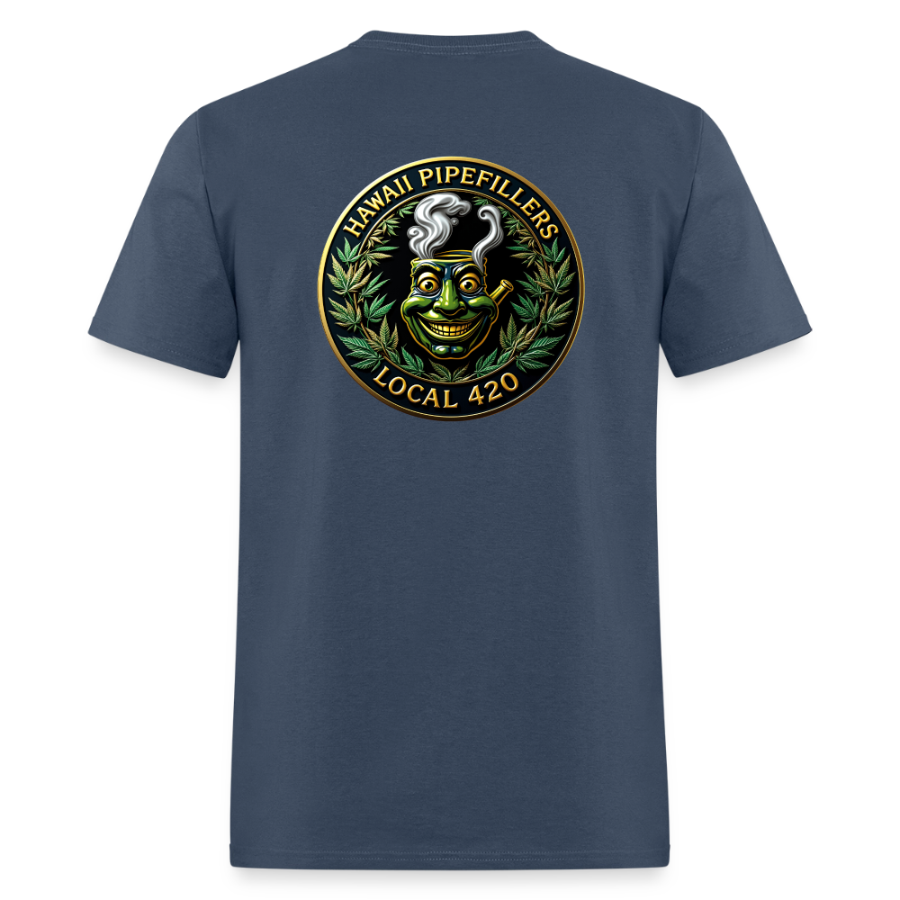 HAWAII PIPEFILLERS LOCAL 420 F/B DESIGN  Men's T-Shirt -  blue dusk