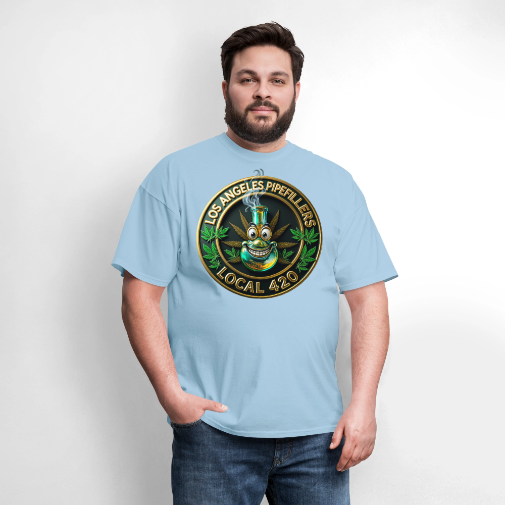 LOS ANGLES PIPEFILLERS LOCAL 420 Men's T-Shirt - powder blue