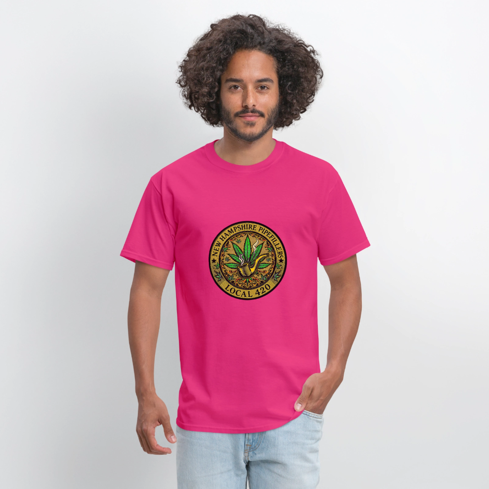NEW HAMSHIRE PIPEFILLERS LOCAL 420 Men's T-Shirt - fuchsia