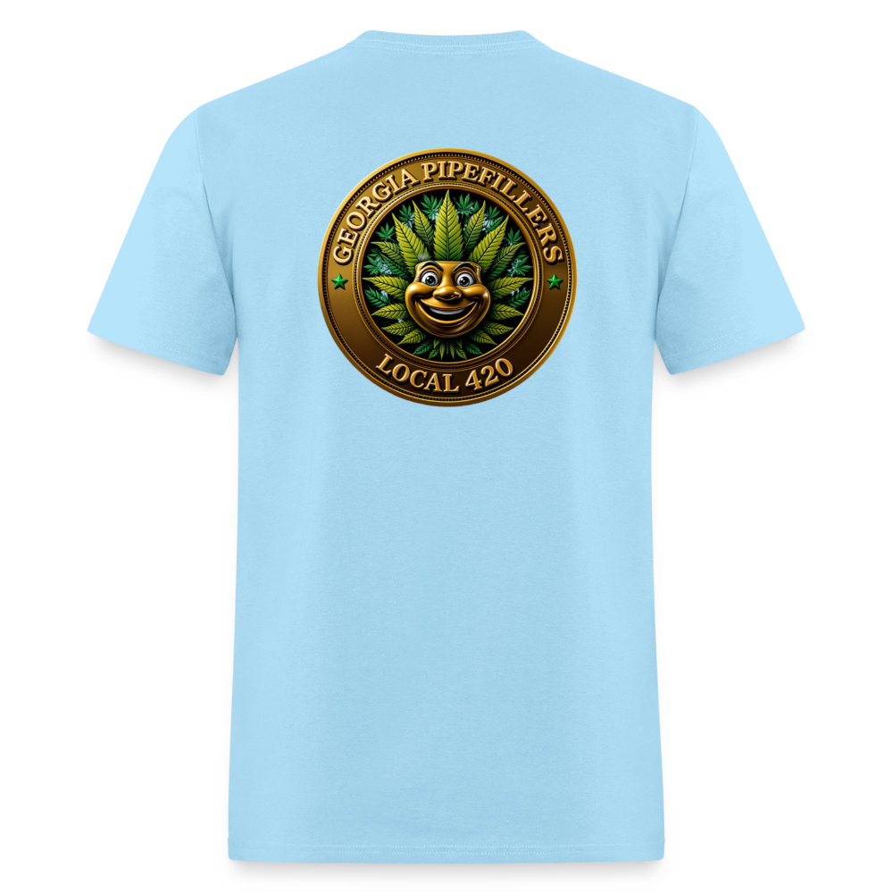 GEORGIA PIPEFILLERS LOCAL 420 F/B DESIGN  Men's T-Shirt - powder blue