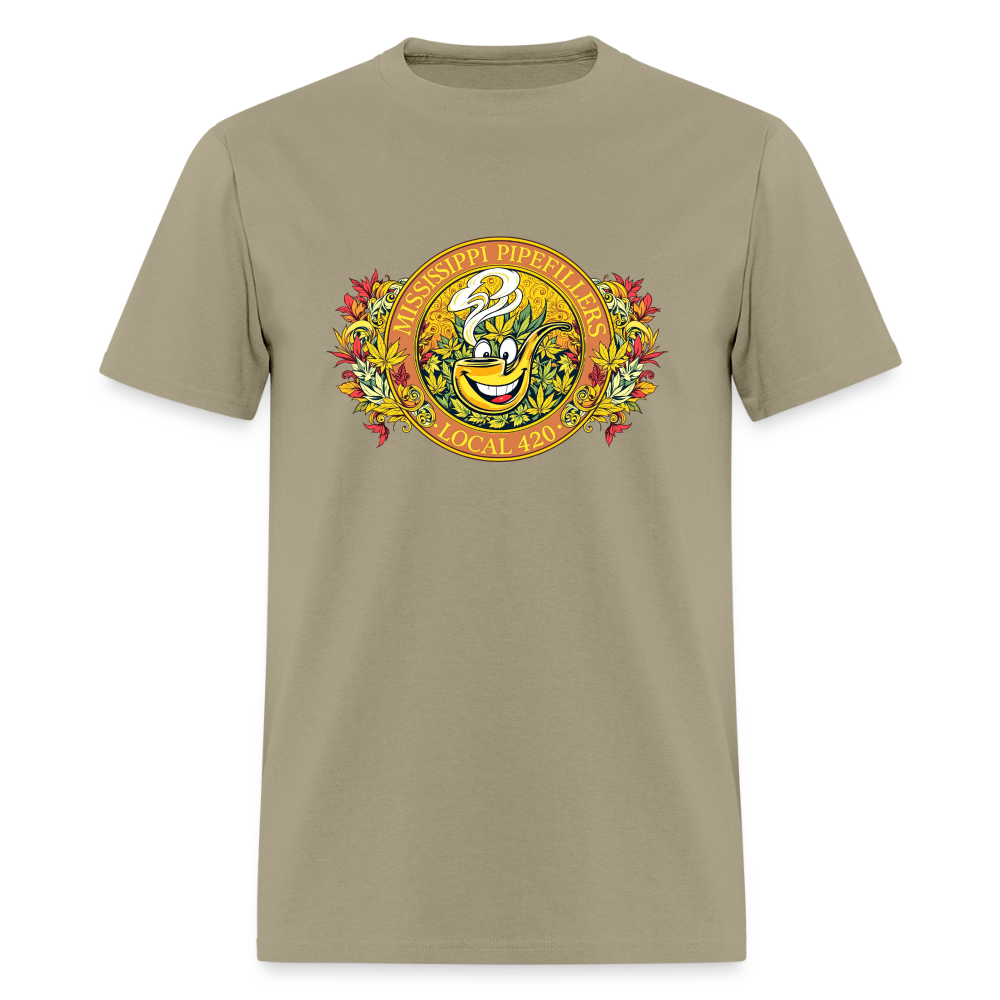 MISSISSIPPI PIPEFILLERS LOCAL 420 F/B DESIGNS Men's T-Shirt - khaki