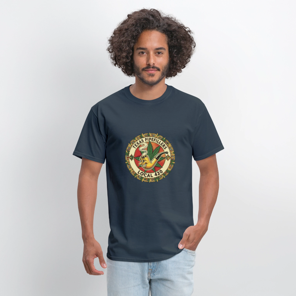 TEXAS PIPEFILLERS LOCAL 420 Men's T-Shirt -  blue dusk