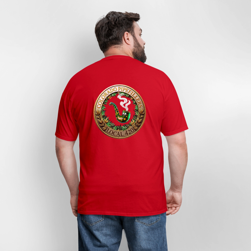 COLORADO PIPEFILLERS LOCAL 420 F/B EMBLEMS Men's T-Shirt - red