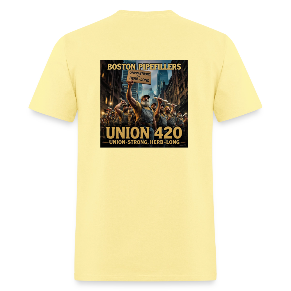 NEW ENGLAND PIPEFILLERS UNION 420 Men's T-Shirt - cornsilk