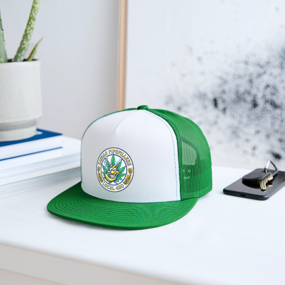 KANSAS PIPEFILLERS LOCAL 420 Trucker Hat - white/kelly green