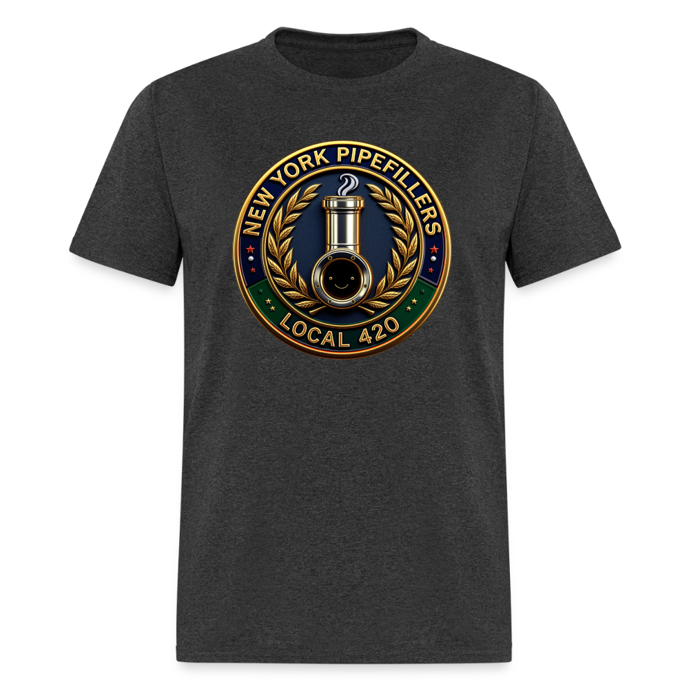 NEW YORK PIPEFILLERS LOCAL 420 Men's T-Shirt - heather black