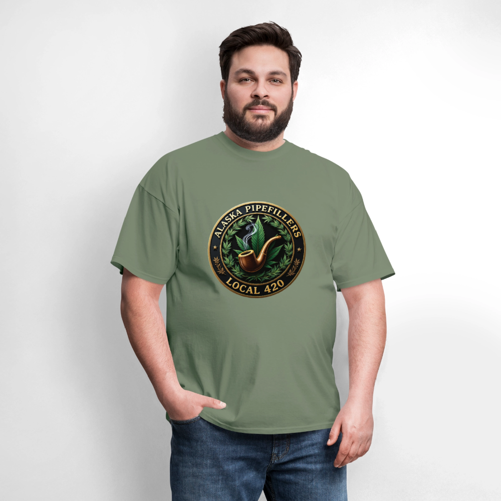 ALASKA PIPEFILLERS LOCAL 420 F/B DESIGN Men's T-Shirt - military green