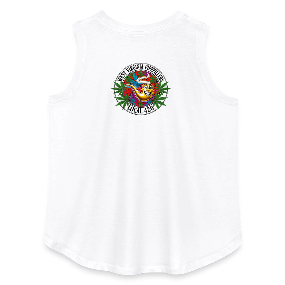 WEST VIRGINIA PIPEFILLERS LOCAL 420 F/B DESIGN Women's Curvy Relaxed Tank Top - white