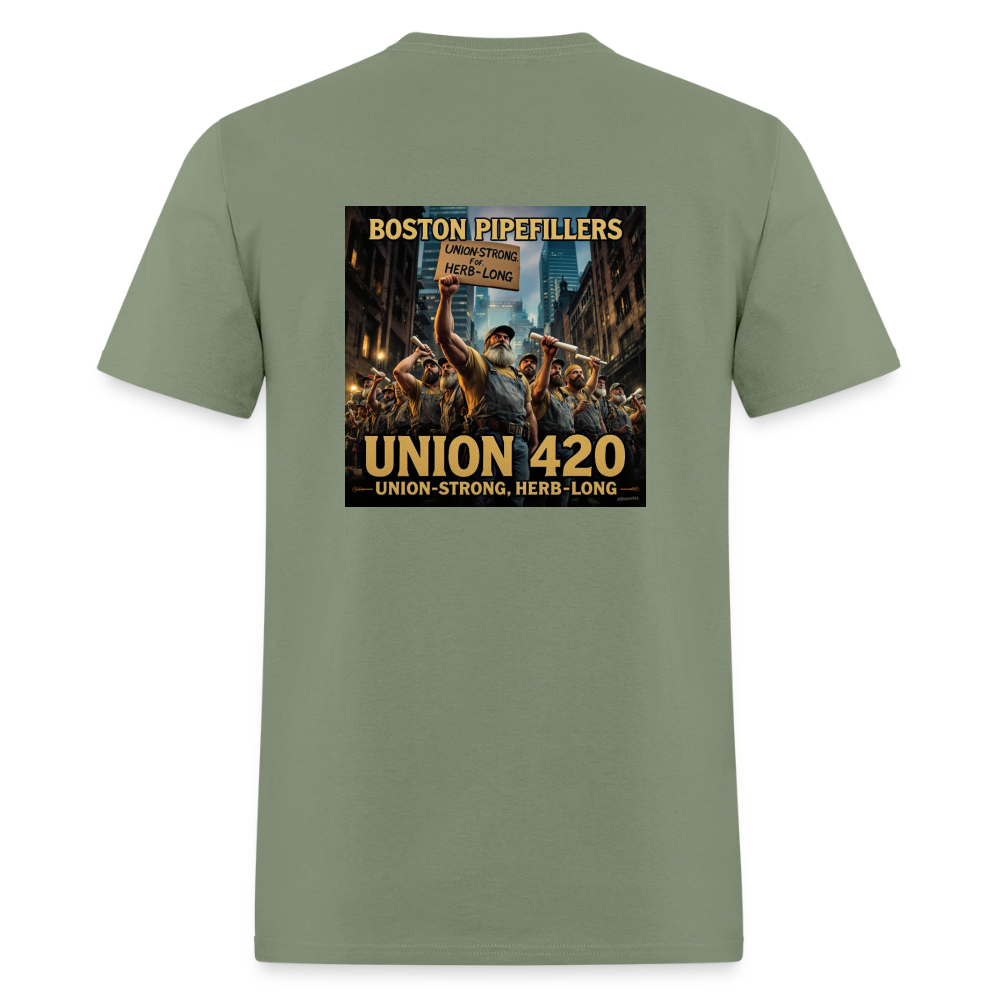 NEW ENGLAND PIPEFILLERS UNION 420 Men's T-Shirt - military green