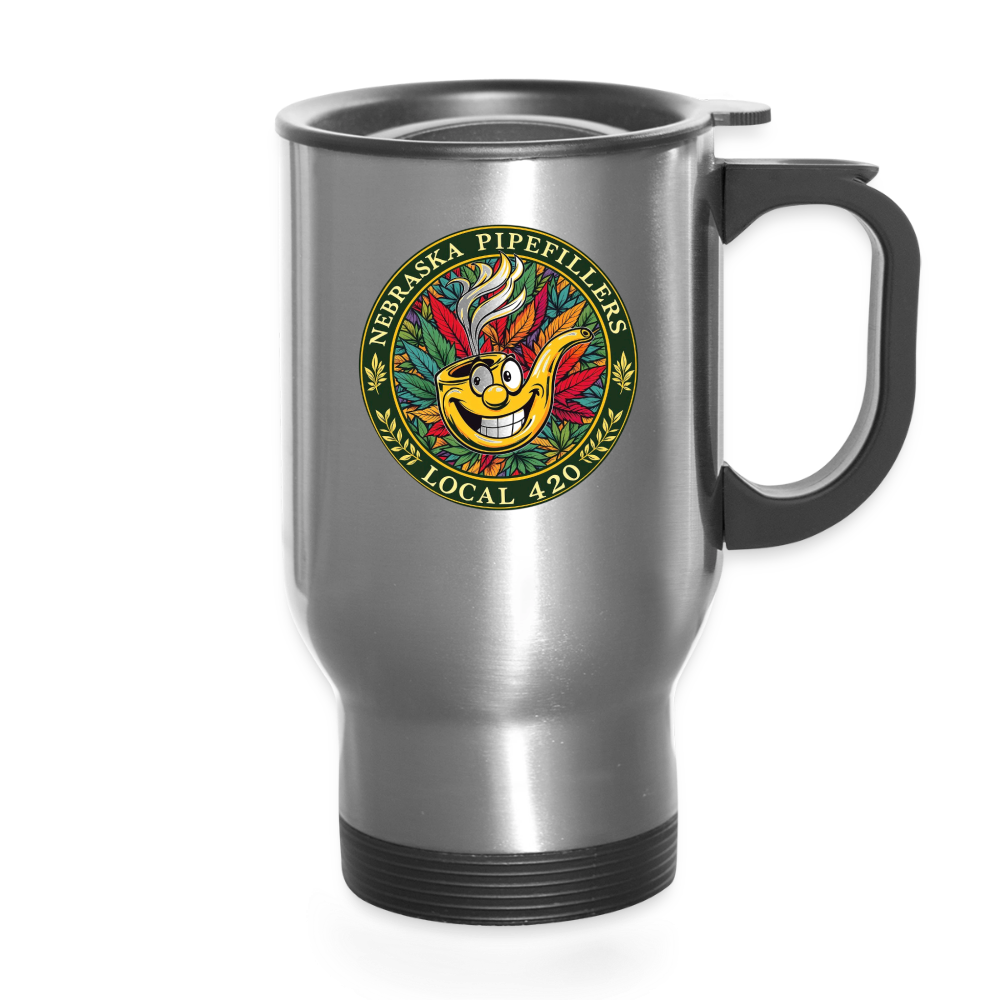 NEBRASKA PIPEFILLERS LOCAL 420 Travel Mug - silver