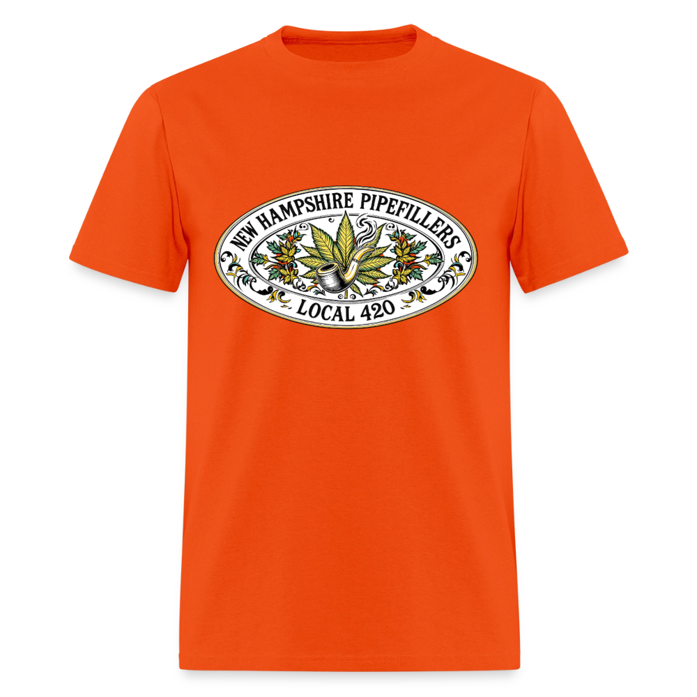 NEW HAMPSHIRE PIPEFILLERS LOCAL 420 2 EMBLEM Men's T-Shirt - orange