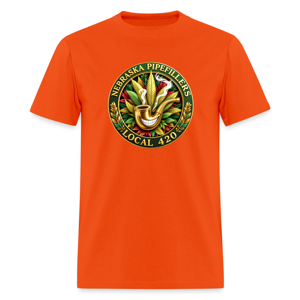 NEBRASKA PIPEFILLERS LOCAL 420 F/B DESIGNS Men's T-Shirt - orange