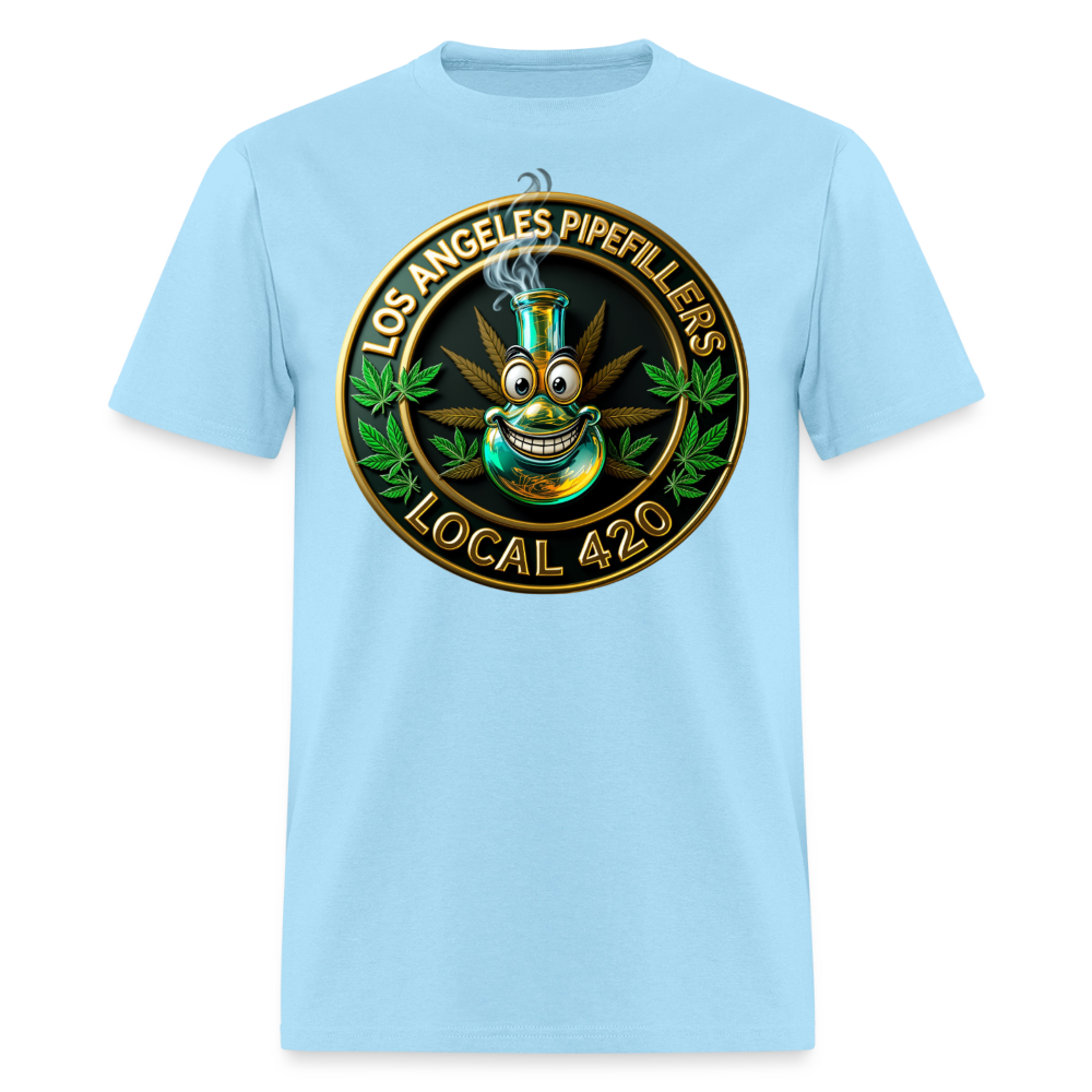 LOS ANGLES PIPEFILLERS LOCAL 420 Men's T-Shirt - powder blue
