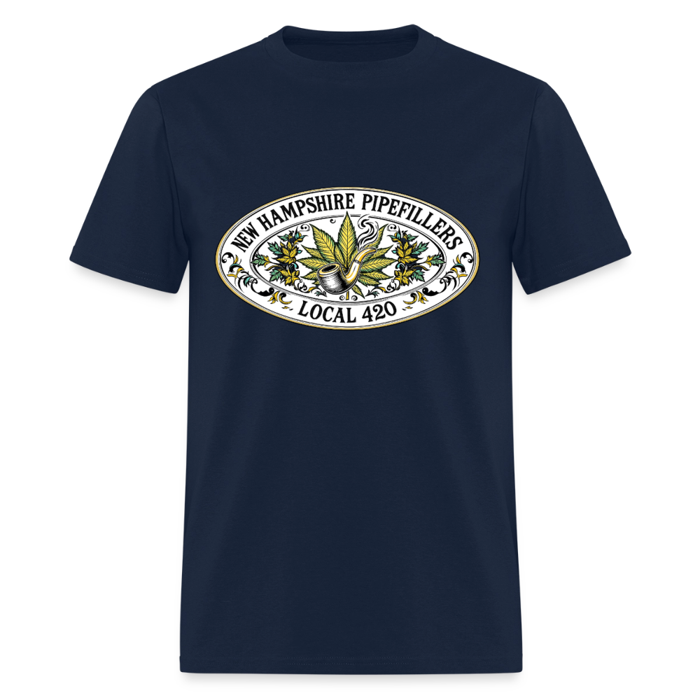 NEW HAMPSHIRE PIPEFILLERS LOCAL 420 2 EMBLEM Men's T-Shirt - navy