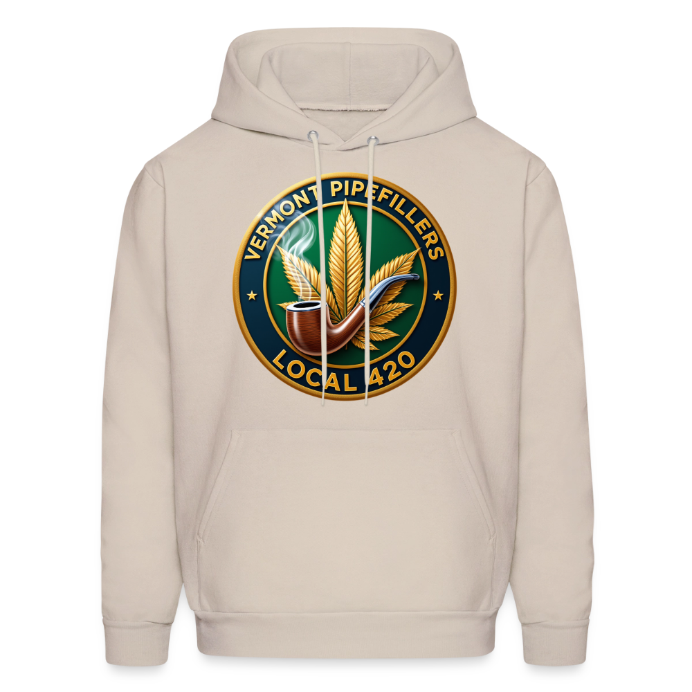 VERMONT PIPEFILLERS LOCAL 420 2 EMBLEM Men's Hoodie - Sand