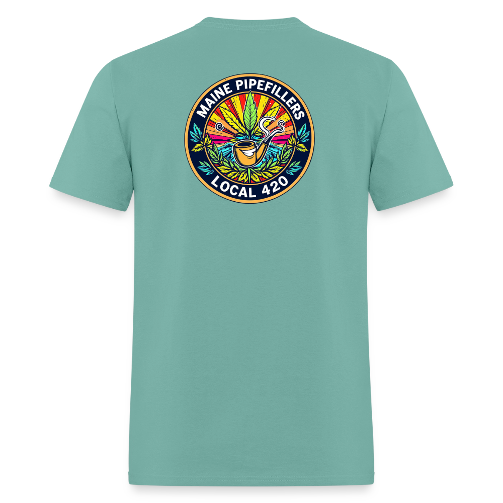 MAINE PIPEFILLERS LOCAL 420 2 EMBLEM Men's T-Shirt - aquatic