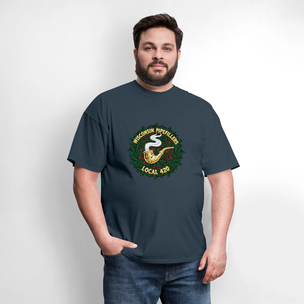 WISCONSIN PIPEFILLERS LOCAL 420 Men's T-Shirt -  blue dusk