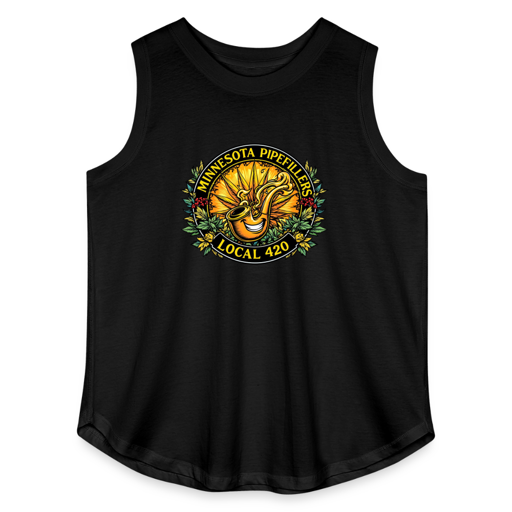 MICHIGAN PIPEFILLERS LOCAL 420 F/B DESIGN Women's Curvy Relaxed Tank Top - black