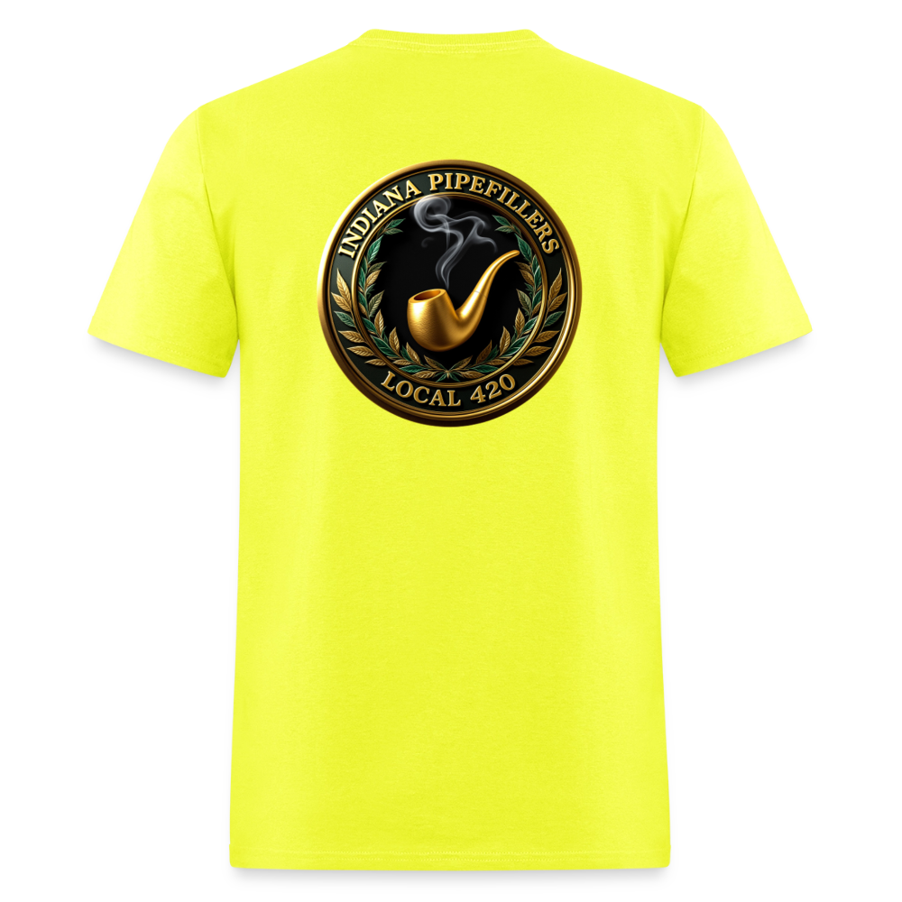 INDIANA PIPEFILLERS LOCAL 420 F/B DESIGN Men's T-Shirt - safety green